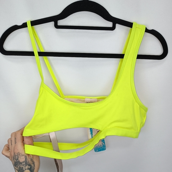 NWT House Of CB London Beachwear Aphrodite Bikini (Top Only) in Neon Lime Sz. M - Picture 6 of 9